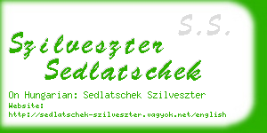 szilveszter sedlatschek business card